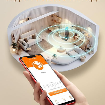 Automatic Cat Feeder 2 Cats - 5G WiFi Pet Feeder with APP Control, 6L Dry Food Dog Feeder with Blockage Alarms, 1-10 Meals Per Day