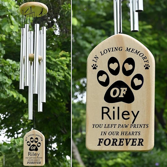 Pet Memorial Wind Chime, Personalized Pet Memorial Gifts, Pet Loss Sympathy Gift, Dog Memorial Gifts for Loss of Dog, Bereavement Gifts for Loss of Pet, in Loving Memory Dog