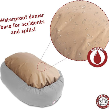 Majestic Pet 24 Inch Suede Calming Dog Bed Washable 24x19x7 (Inch) – Cozy Soft Round Donut Dog Bed with Spine Support for Dogs to Rest their Head - Round Pet Bed Small – Navy