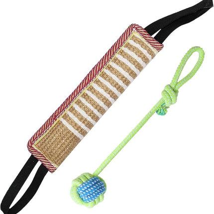 Storystore Dog Tug Toy Dog Training Bite Pillow Jute Bite Toy - Best for Tug of War, Puppy Training Interactive Play - Interactive Toys for Small and Medium Dogs