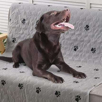 PUPTECK Washable Pee Pads for Dogs - 2 Pack 48" x 60" Waterproof Reusable Puppy Potty Training Pads Whelping Mat - Fast Absorption Non-Slip Pet Food Feeding Mat - Pad for Small Animals