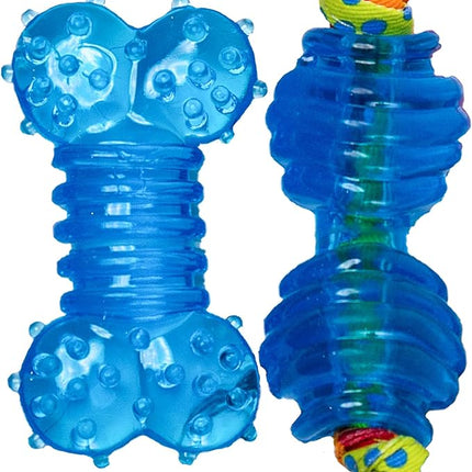 Petstages Mini Orka Chew Pair Bone & Dumbbell Dog Toys - 2 Pack