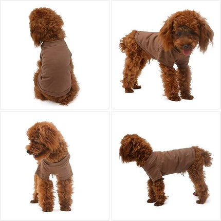 Lovelonglong 2019 Pet Clothing Dog Costumes Basic Blank T-Shirt Tee Shirts for Small Dogs Coffee S