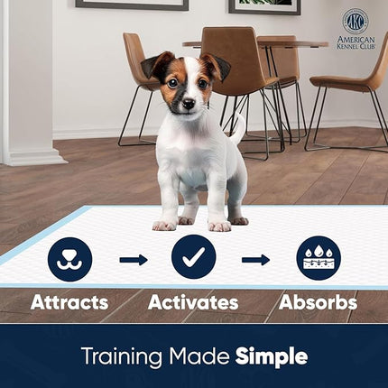 American Kennel Club Ultra Absorbent Odor Control Scented Training Pads For Dogs Leak-proof Quick Dry Gel – 22 x 22 Puppy Pads - Fresh Scented - Pack of 150