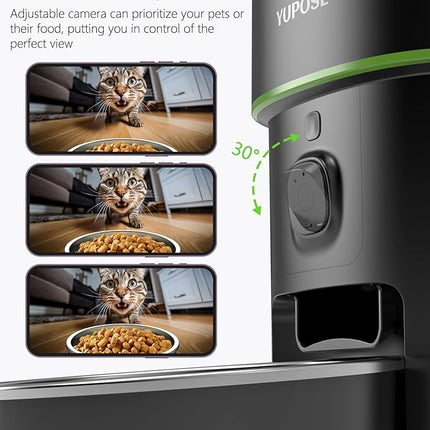 Automatic Cat Feeder with Camera - 5G WiFi Auto Cat Food Dispenser, 1080P HD Video with Night Vision, 1-15 Meals, 1-99 Portions, 2-Way Audio, Keeps Food Fresh, Timed Pet Feeder Also for Dogs