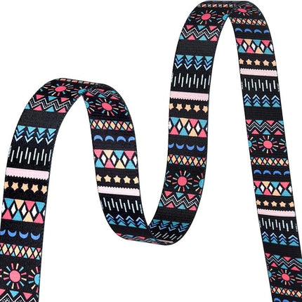 Dog Collar with Bohemia Floral Tribal Geometric Patterns - Soft Ethnic Style Collar Adjustable for Small Medium Large Dogs(Black Bohemia,XS)