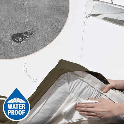 Comfort Expression Orthopedic Dog Bed for Medium Dogs 28x19 Inch, Waterproof Egg Crate Foam Medium Pet Bed with Removable Bolsters, Dog Couch with Washable Cover & Non-Slip Bottom, Dark Green