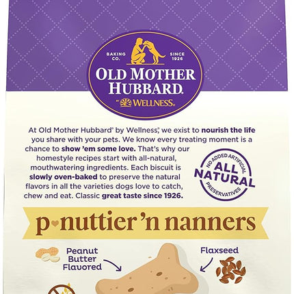 Old Mother Hubbard by Wellness Classic P-Nuttier 'N Nanners Grain Free Natural Dog Treats, Crunchy Oven-Baked Biscuits, Ideal for Training, Mini-Size, 16 Ounce Bag (Pack of 2)