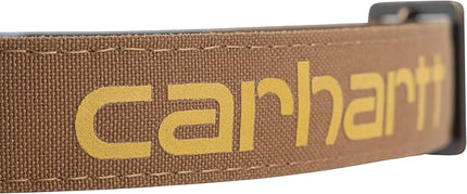 Carhartt Nylon Duck Dog Collar, Fully Adjustable Durable 2-Ply Cordura Nylon Canvas Collars for Dogs, Carhartt Brown, Large