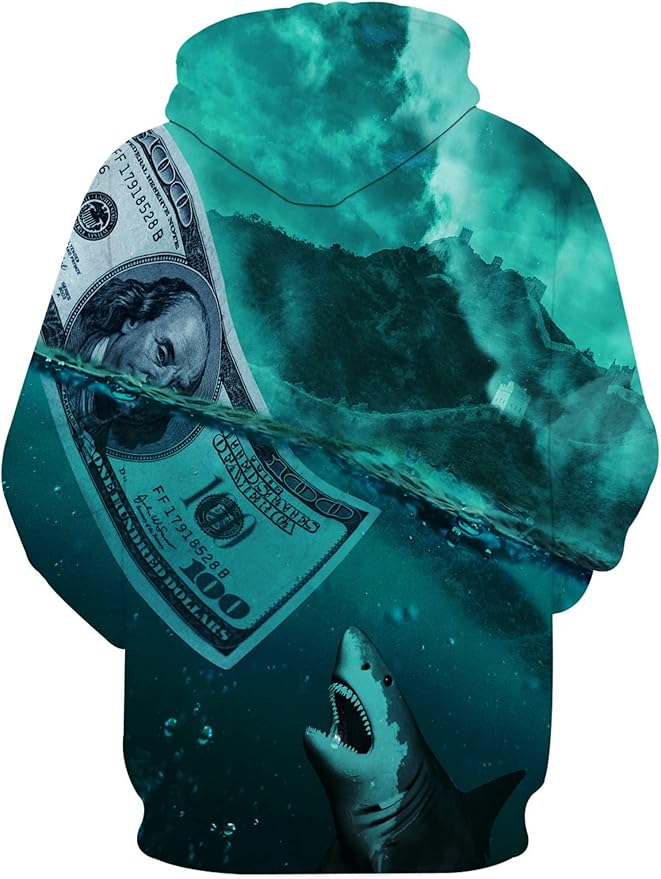 Yasswete Unisex Adults 3D Printed Fashion Hoodies for Men Women Pullover Novelty Sweatshirts with Big Pockets