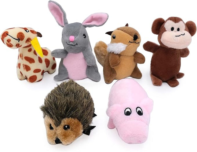 ZippyPaws Burrow Replacement Miniz - Interactive Dog & Puppy Toys for Boredom, Stimulating Pet Products to Keep Them Busy, Plush Refills for Hide & Seek Puzzle, Enrichment Squeaky Toys - Mixed 6 Pack