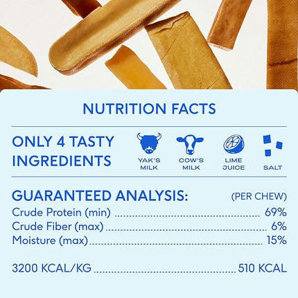 Native Pet Yak Cheese Himalayan Dog Chews - Long Lasting Dental Sticks for Small Breeds– 100% All Natural Himalayan Yak Chews for Small Dogs – Cheese Bone for Aggressive Chewers - 5 Per Pack