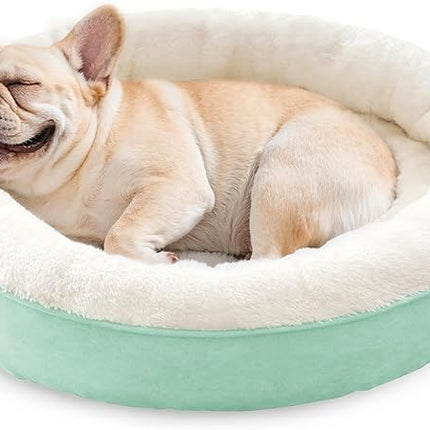 Love's cabin Round Donut Cat and Dog Cushion Bed, 30in Pet Bed for Medium or Large Dogs, Anti-Slip & Water-Resistant Bottom, Soft Durable Fabric Pet beds, Washable Calming Cat & Dog Bed Teal