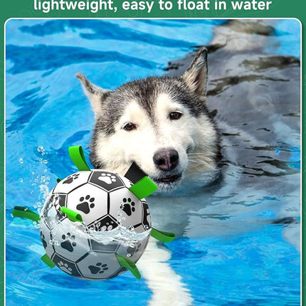 QDAN 10 Inch Gaint Dog Soccer Ball with Straps, Durable Big Dogs Balls, Outdoor Large Dog Toys, Herding Balls for Dogs, FloatingToy, Birthday Gifts (10 Inch)