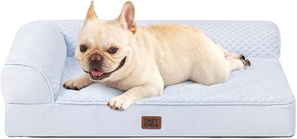 EHEYCIGA Memory Foam Dog Bed Medium Sized Dogs, Waterproof Dog Bed Orthopedic with Washable Removable Cover, Non-Slip Pet Bed Couch for Crate, 30x20x6 Inches, Washblue