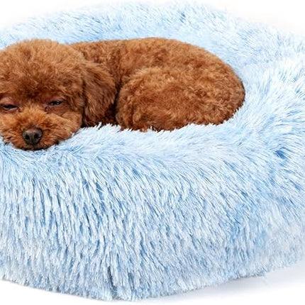 nononfish Puppy Beds for Small Dogs Washble 19 Inches Extra Small Anti-Anxiety for Calming Dog Doggie Bed Luxury Gradient Blue