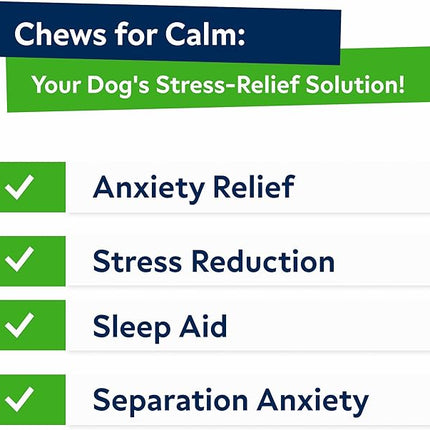 STRELLALAB Vet Formulated Hemp Calming Chews for Dogs - Anxiety Relief Calming Treats - Advanced Melatonin Pet Calm - Natural Sleep Aid & Stress, Separation Anxiety Relief - 120 Treats - Bacon