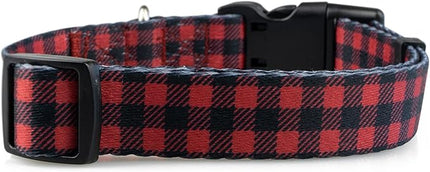 Limeloot Buffalo Plaid Dog Collar, Small