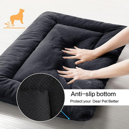 Dog Beds Crate Pad for Extra Small Dogs Ultra Soft Dog Crate Bed Washable & Anti-Slip Kennel Pad for Dogs Cozy Sleeping Mat, Dark Gray 22inch