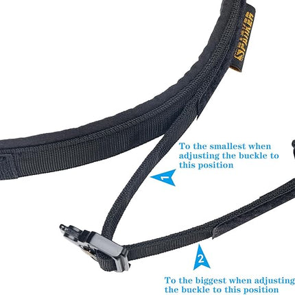 EXCELLENT ELITE SPANKER Tactical Dog Collar Nylon Adjustable Training Collar Military Dog Collar Heavy Duty Metal Buckle with Control Handle for Medium and Large Dogs with Patchese(Black-M)