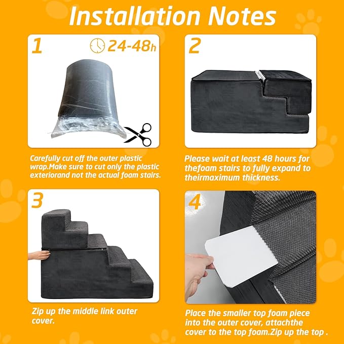 23" H Dog Stairs for Small and Medium Dogs 5-Step Ramps for High Beds and Couch Non-Slip Extra Wide Pet Stairs for Old Dogs and Puppy and Cat - Stable & Durable with Machine Washable Cover Indoor