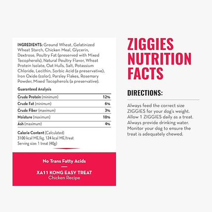 KONG Classic Toy & Ziggies Treats Combo Pack - Durable Chew Toy for Dogs - with Ziggies Chicken-Flavored Treats - Dog Accessories for Fun & Health - for Large Dogs