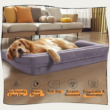 Dog Bed Large Sized Dogs-Orthopedic Waterproof Bed for Dogs,Large Dog Beds with Washable Removable Cover & Non-Slip Bottom