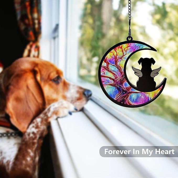 Suncatcher Dog Memorial Gifts for Loss of Dog Sympathy Gift Dog Passing Away Gifts Dog Loss Sympathy Gift Dog Remembrance Gift Dog Death Sympathy Gifts in Memory of Dog Sun Catchers Indoor Window (A)