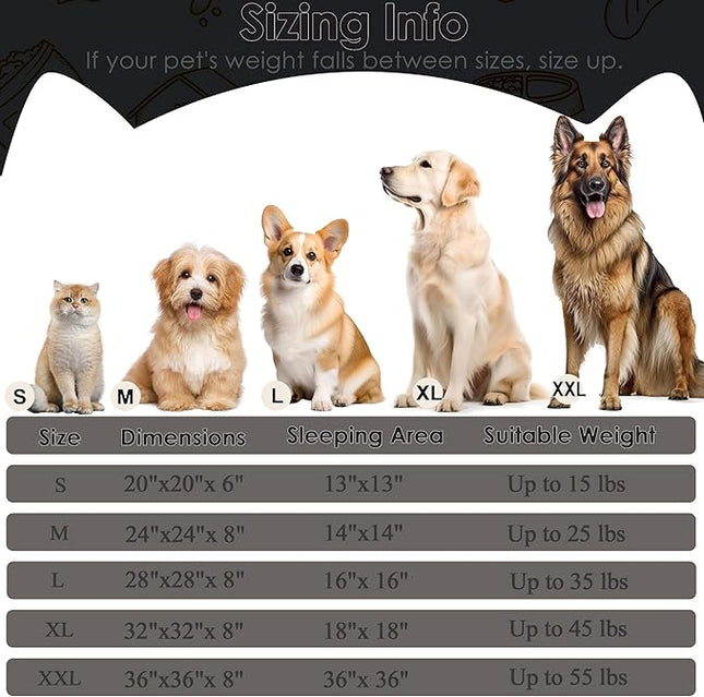 Extra Large Dog Beds, 36 Inch Human Dog Anxiety Relief Comfort Bed, Indestructible & Chew Proof Pet Beds (Black)