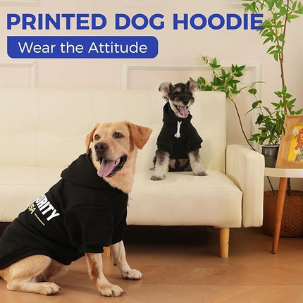 BINGPET Security USA Dog Sweater with Hood and Leash Hole,Warm Fleece Dog Hoodie & Winter Coat for Small to Large Dogs,Cold Weather Pet Clothes(X-Large)