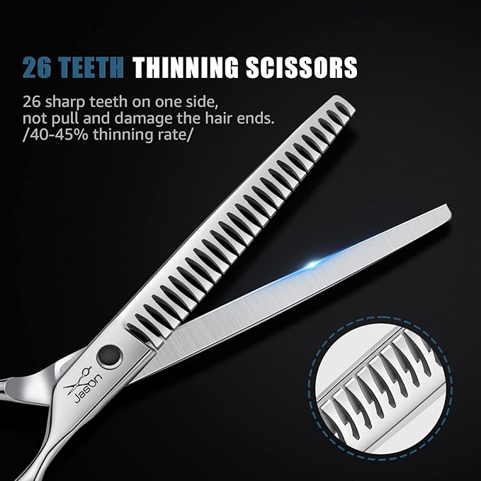 JASON 7.5" Professional Dog Grooming Chunker Scissors Japanese Stainless Steel Dog Chunker Shear for Pet Groomer