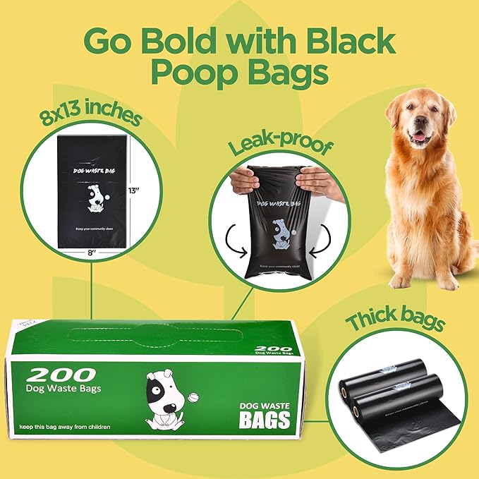 The Original Poop Bags® Dog Poop Bags Rolls – Commercial Bulk Recycled Poop Bags for Dogs, Heavy-Duty Waste Bag Refills, Black, 2,000 Count