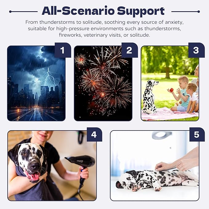 Dog Anxiety Vest and Shirt, Skin-Friendly Calming Shirt - Thunder Jacket for Pet Vet Visits - Dog Jacket for Thunder, Fireworks, Anti Anxiety Vest for Pet Without Medicine & Training