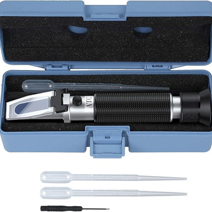 AUTOUTLET Refractometer Saltwater Aquarium for Seawater,Pool,Tank,Testing,Marine Fishkeeping, 0-100PPT & 1.000-1.070 Salinity Tester with ATC Function Hydrometer Specific Gravity Salinity Meter Kit