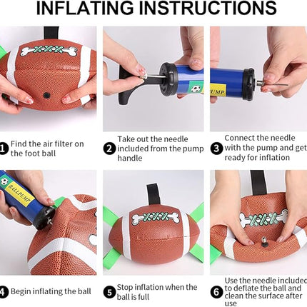 QDAN Dog Toys Football, Interactive Dog Toys for Tug of War,Superbowl Football Party Decorations Favor, Dog Water Toy, Durable Dog Balls for Small & Medium Dogs(8 inch)