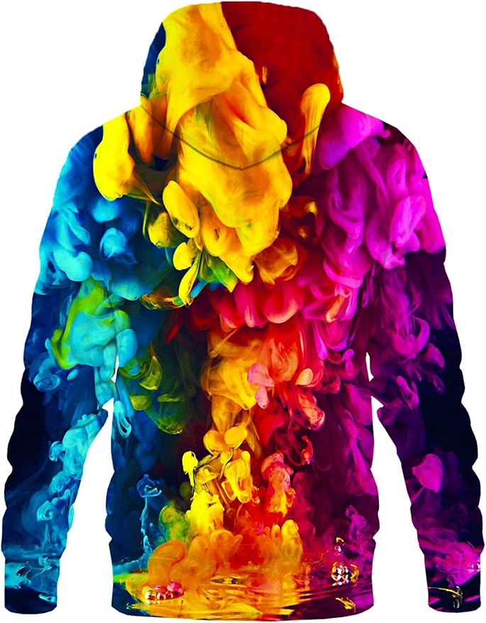 Yasswete Unisex Adults 3D Printed Fashion Hoodies for Men Women Pullover Novelty Sweatshirts with Big Pockets