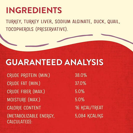 Stella & Chewy's Freeze-Dried Raw Wild Weenies Dog Treats - High-Protein Training Treats for Dogs & Puppies - All-Natural Game Bird Recipe with 97% Turkey, Duck & Quail - USA Made - 3.25 oz Bag