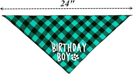 Birthday Boy Dog Bandana Green