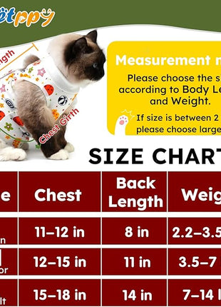 Cat Recovery Suit for Spay Abdominal Wounds, Breathable Cat Onesie for Cats After Surgery Female, Kitten Surgical Recovery Suit Female Cone of Shame Alternative for Cats Anti Licking