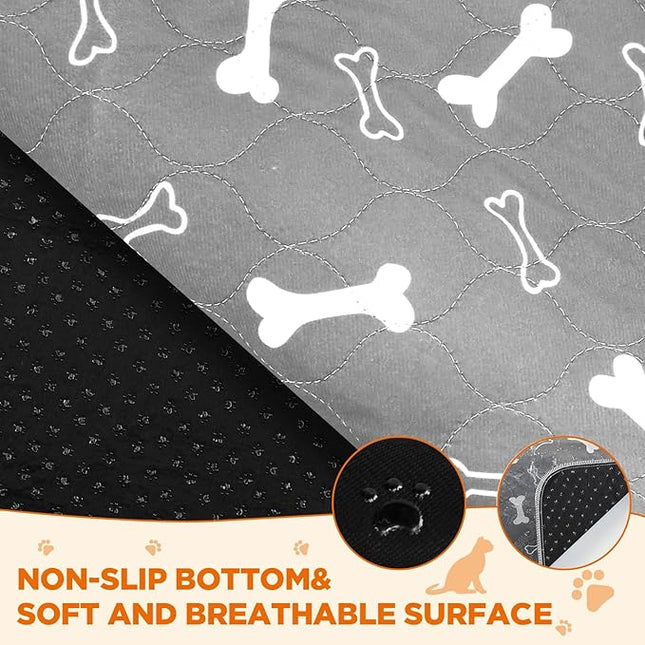 Washable Pee Pads for Dogs Large 72" x 72" 2-Pack Reusable Puppy Pads Pet Training Pads, Fast Absorb Dog Mats, Waterproof Whelping Pad, Non-Slip Protects Against Urine Leakage