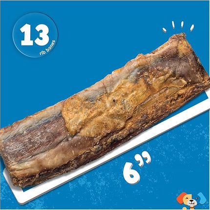Jack&Pup 6" Rib Bones for Dogs | Beef Bone for Dogs, Flavorful Real Dog Bones (13 Pack)