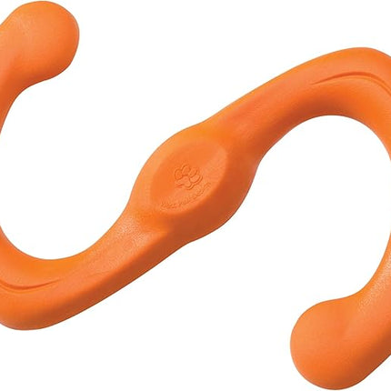 West Paw Zogoflex Bumi Dog Tug Toy – S-Shaped, Lightweight Chew Toys for Fetch, Play, Pet Exercise – Tug of War Soft Flinging Squishy Chewy Toy for Dogs – Guaranteed, Latex-Free, Small, Tangerine