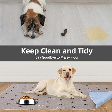 PUPTECK Washable Pee Pads for Dogs - 2 Pack 36" x 41" Waterproof Reusable Puppy Potty Training Pads Whelping Mat- Fast Absorption Non-Slip Pet Food Feeding Mat - Pad for Small Animals