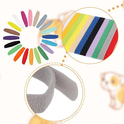 60 Pcs Puppy ID Collars, Three Sizes Multi-Color Soft Adjustable Puppy Whelping Newborn Pet Collars for Newborn Dogs & Cats for Identification