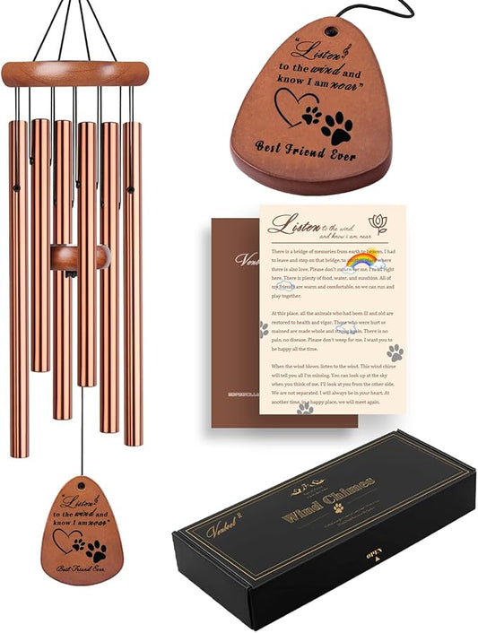 Pet Memorial Gifts for Dogs, 28" Dog Memorial Wind Chime, Pet Loss Sympathy Gift, Loss of Dog Remembrance Condolences Passing Away Gift
