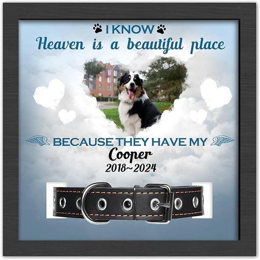 Custom Dog Memorial Collar Frame, Pet Sympathy Gifts for Dogs, Dog Memorial Gifts for Loss of Dog, Pet Memorial Gifts for Dogs, Dog Memorial Pet Collar Frame, Pet Memorial Gifts for Cats