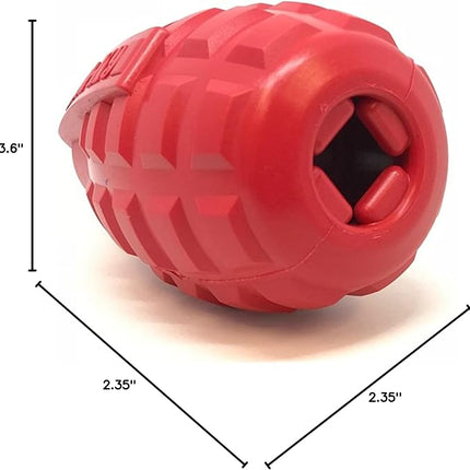 SodaPup USA-K9 Grenade – Durable Dog Treat Dispenser and Chew Toy Made in USA from Non-Toxic, Pet Safe, Food Safe Natural Rubber Material for Mental Stimulation, Problem Chewing, Calming Nerves & More