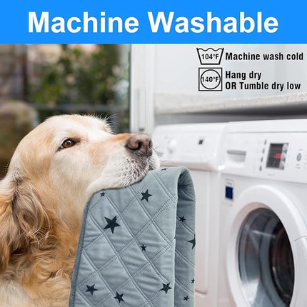 RIOUSSI Washable Pee Pads for Dogs, Reusable, Absorbent, Leakproof, Non Slip Pet Puppy Pads for Potty Training. Gray Stars, 36x41 Inch(2pack)