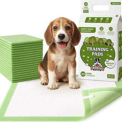 Pogi’s Puppy Pads with Sticky Tabs – Medium, Super Absorbent, Odor Blocking, 40-Count (18x24in)