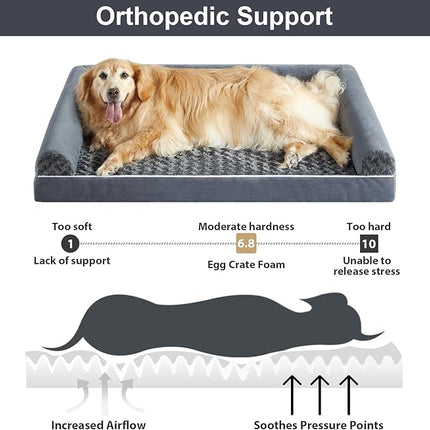 BFPETHOME Dog Beds for Large Dogs, Orthopedic Dog Bed for Medium Large Dogs,Big Waterproof Couch Pet Bed with Removable Washable Cover